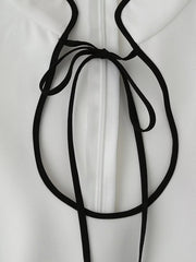 Long Sleeve Stand Collar Tie Dress