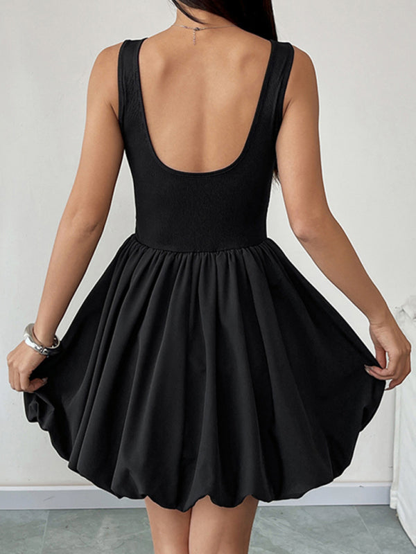 Sleeveless Floral Miniskirt Vest Dress