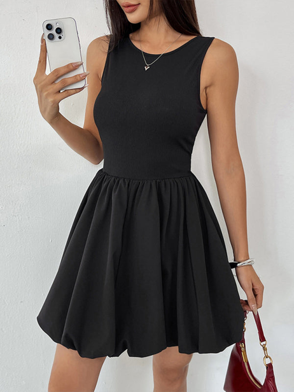 Sleeveless Floral Miniskirt Vest Dress