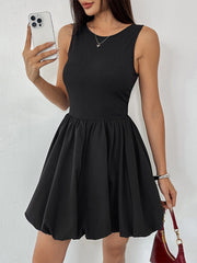 Sleeveless Floral Miniskirt Vest Dress