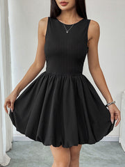 Sleeveless Floral Miniskirt Vest Dress