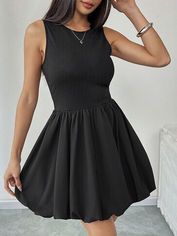 Sleeveless Floral Miniskirt Vest Dress