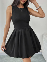 Sleeveless Floral Miniskirt Vest Dress