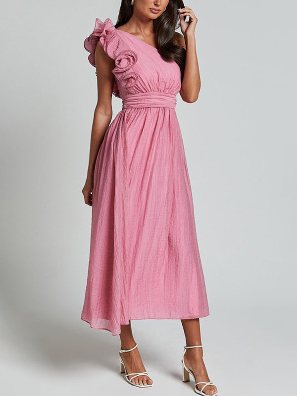 Sexy Solid Color Off-shoulder Backless Dress
