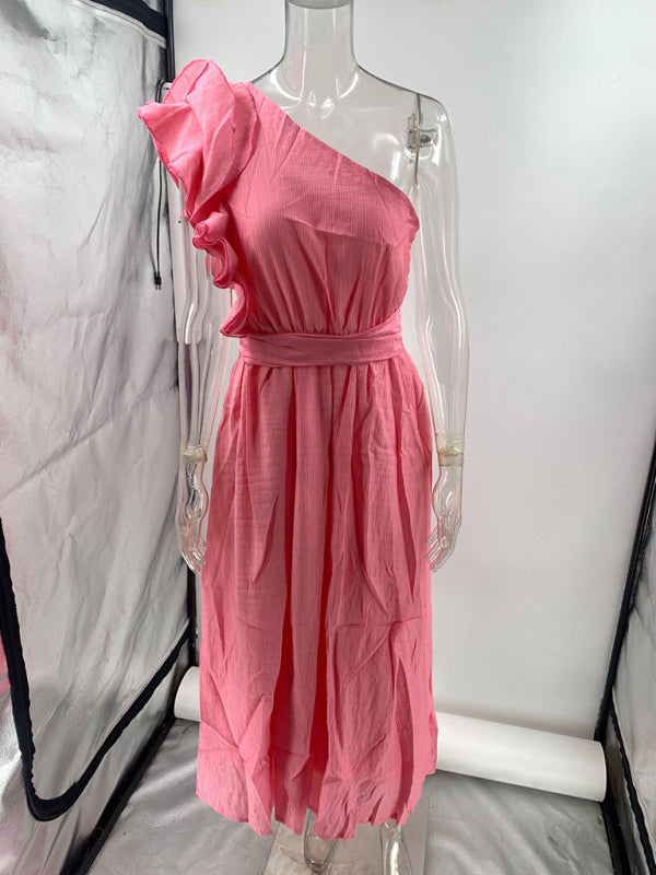 Sexy Solid Color Off-shoulder Backless Dress