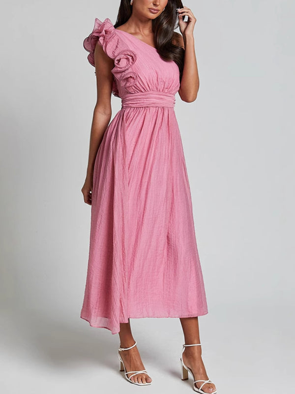 Sexy Solid Color Off-shoulder Backless Dress