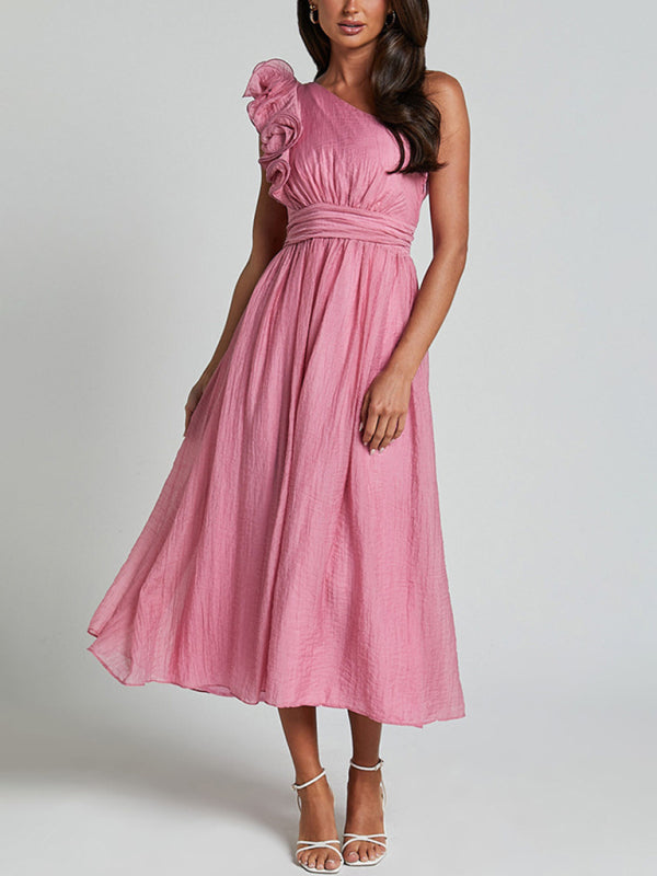 Sexy Solid Color Off-shoulder Backless Dress