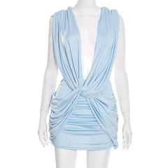 Crisscross Sleeveless Pleated Dress
