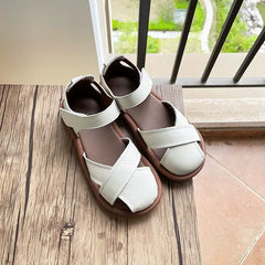 Velcro Cross Strap Platform Sandals