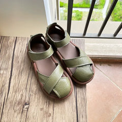 Velcro Cross Strap Platform Sandals