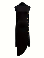 Sleeveless Cowl Neck Maxi Dress