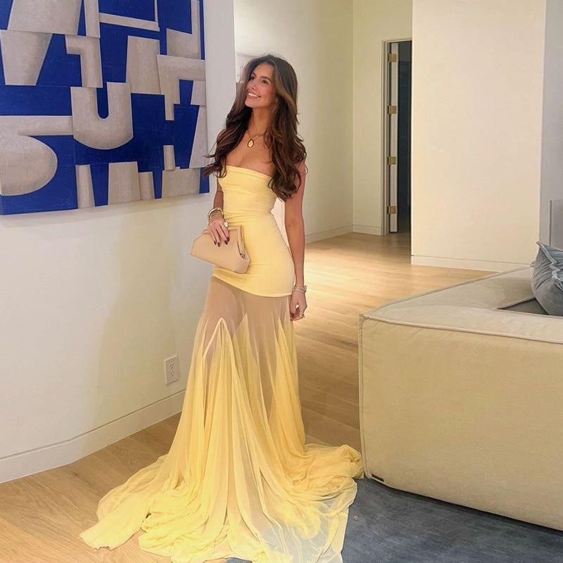 One-Shoulder Strapless Dress