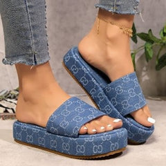 Printed Platform Thick Sole Sandals