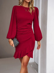 Chic A line long sleeves summer dress