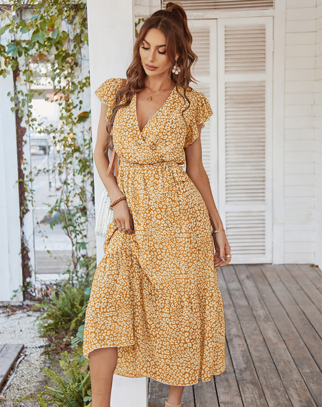 Flowy Dress Spring Printed Casual Vacation Skirt