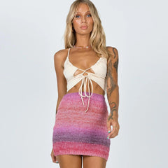 Falda mini de punto ceñida al cuerpo con efecto tie-dye