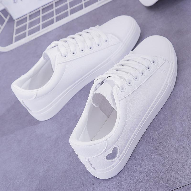 Leather Heart White Sneakers