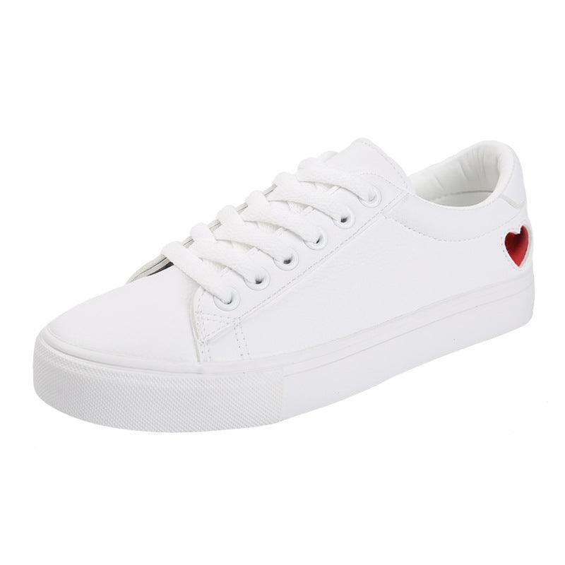 Leather Heart White Sneakers