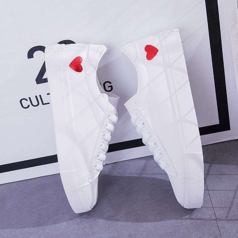 Leather Heart White Sneakers