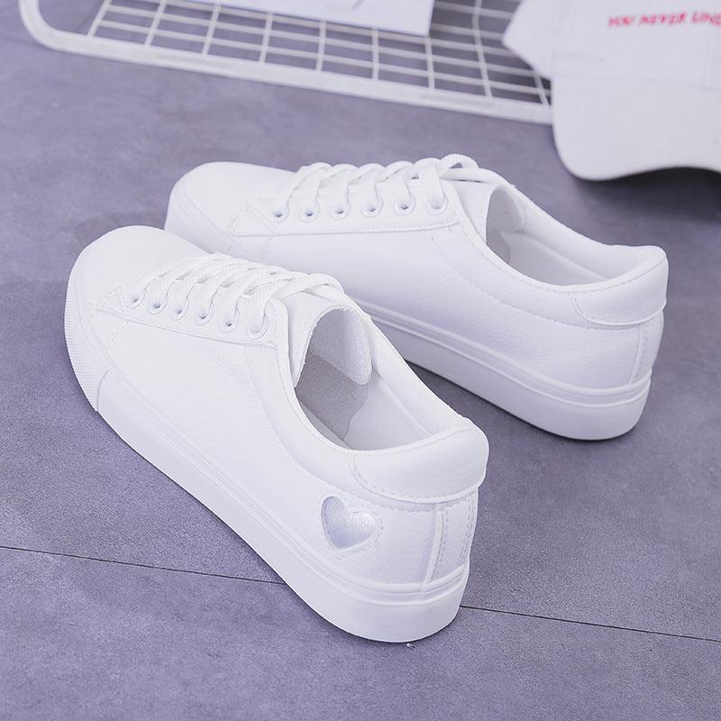 Leather Heart White Sneakers