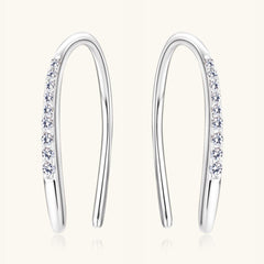 Moissanite 925 Sterling Silver U Shape Earrings