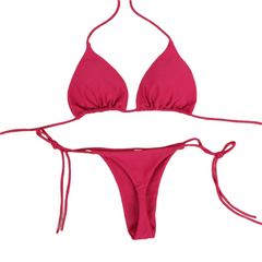 Conjunto de bikini de corte alto con sujetador push-up para mujer