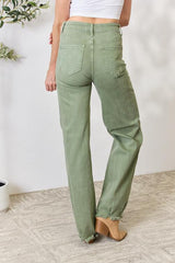 Raw Hem Jade Wide-Leg Jeans