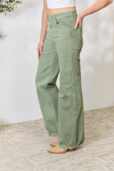 Raw Hem Jade Wide-Leg Jeans