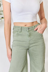 Raw Hem Jade Wide-Leg Jeans