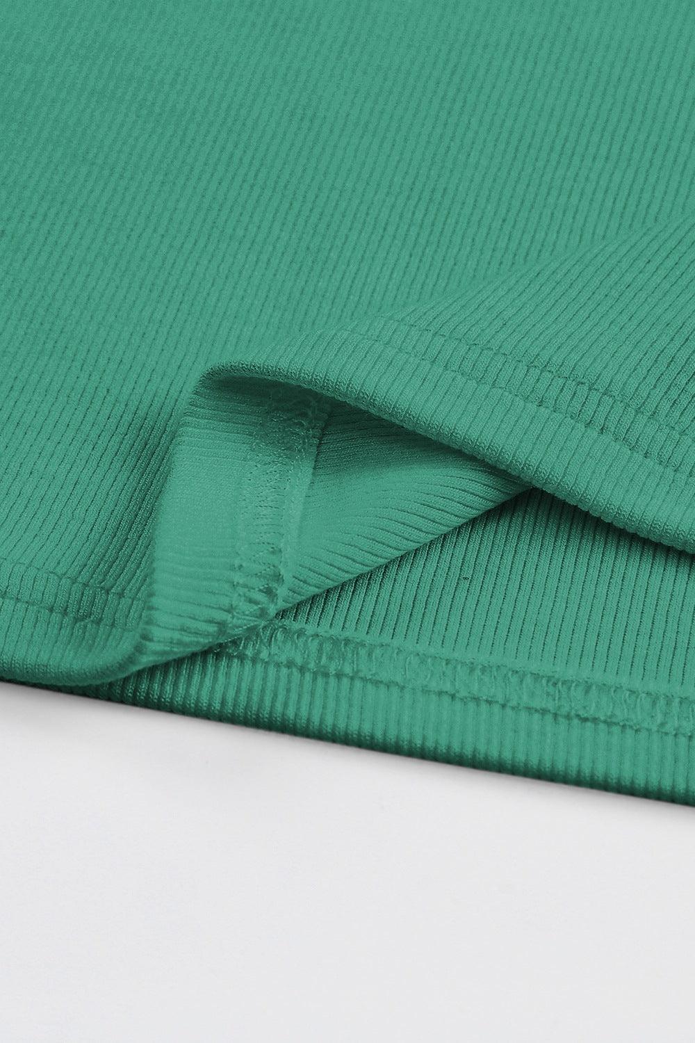Ribbed Round Neck Cropped Tank