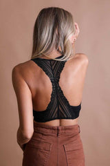 Nahtloses Racerback-Bralette mit Spitze vorne