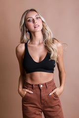 Nahtloses Racerback-Bralette mit Spitze vorne