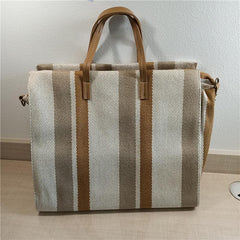 Striped Shoulder Canvas Bag