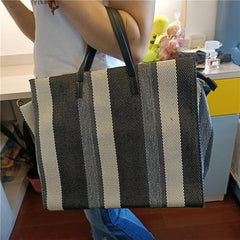 Striped Shoulder Canvas Bag