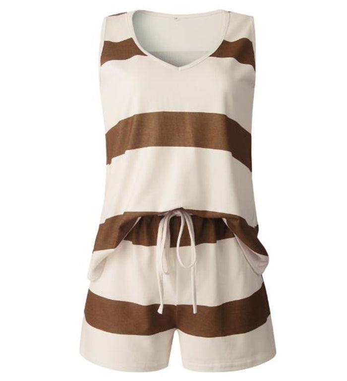 Set aus Weste und Shorts mit Streifen