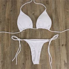 Conjunto de bikini de corte alto con sujetador push-up para mujer