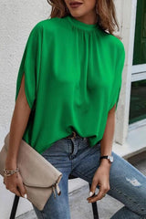 Tie Back Slit Half Sleeve Top