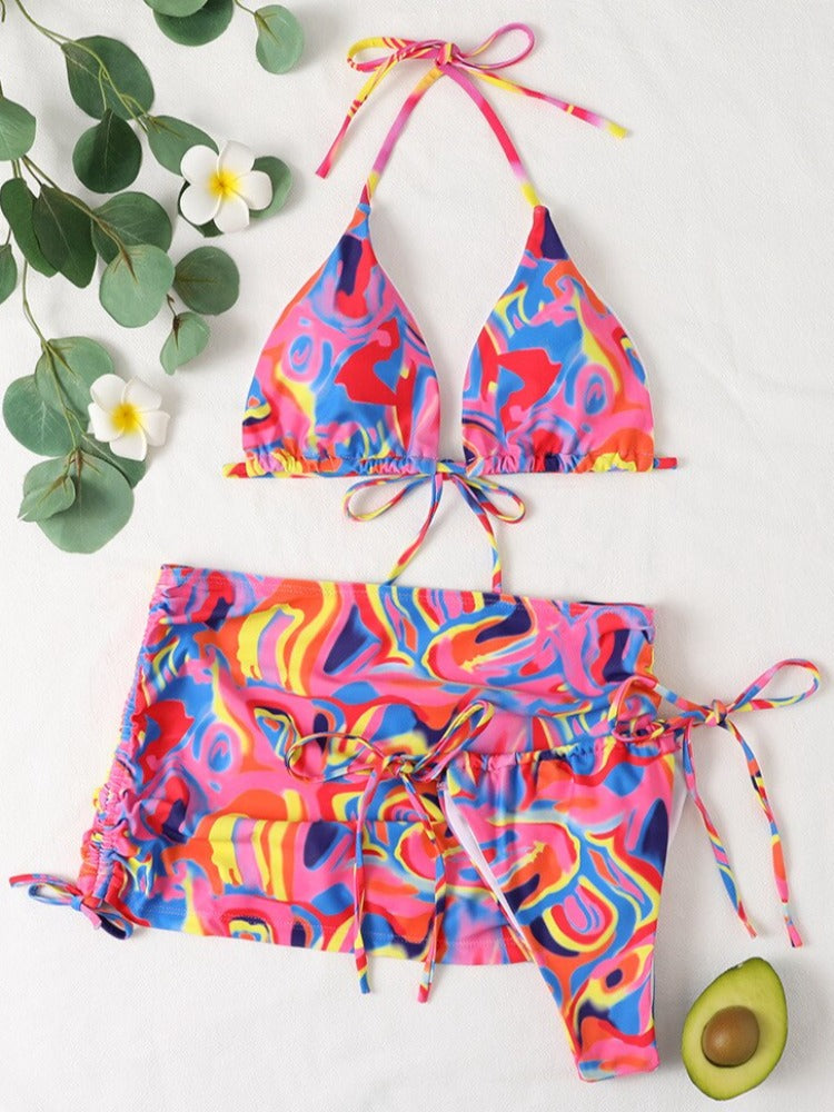 Bikini de tres piezas estampado The Brew