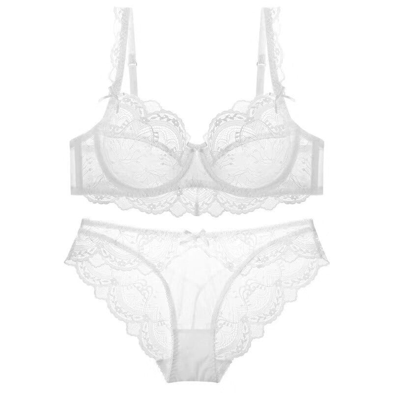 Embroidery Ultrathin Underwire Lingerie Set