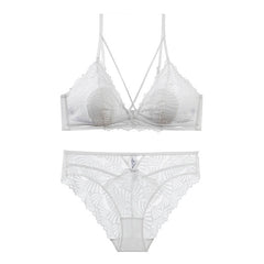 Fancy Embroidery Wire-Free Bralette And Panty Set