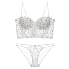 Lace Embroidery Push Up Bras And Panty