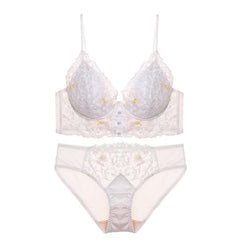 Embroidery Lace French Wireless Bralette Set