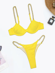 Conjunto de bikini de dos piezas con cadena Splash