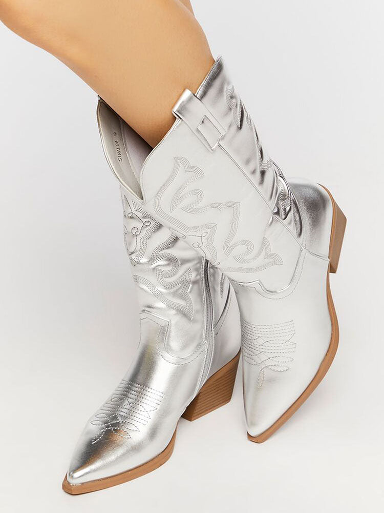 PU Leather Cowboy Boots