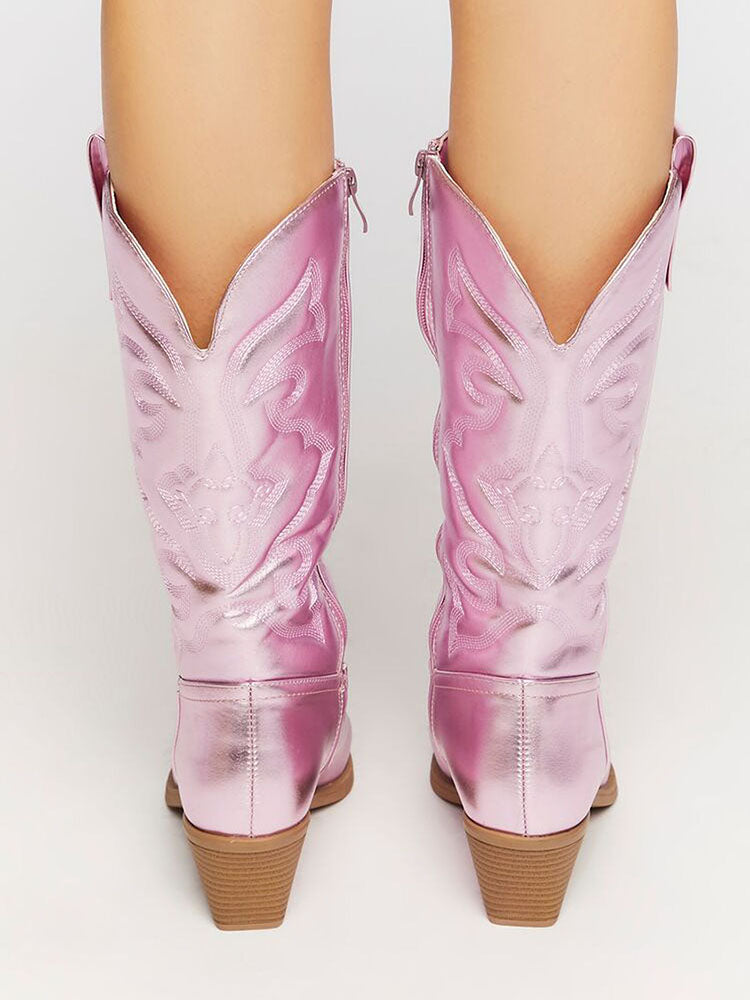 PU Leather Cowboy Boots