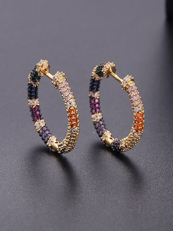 Zircon Hoop Earrings