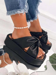 PU Leather Platform Slippers