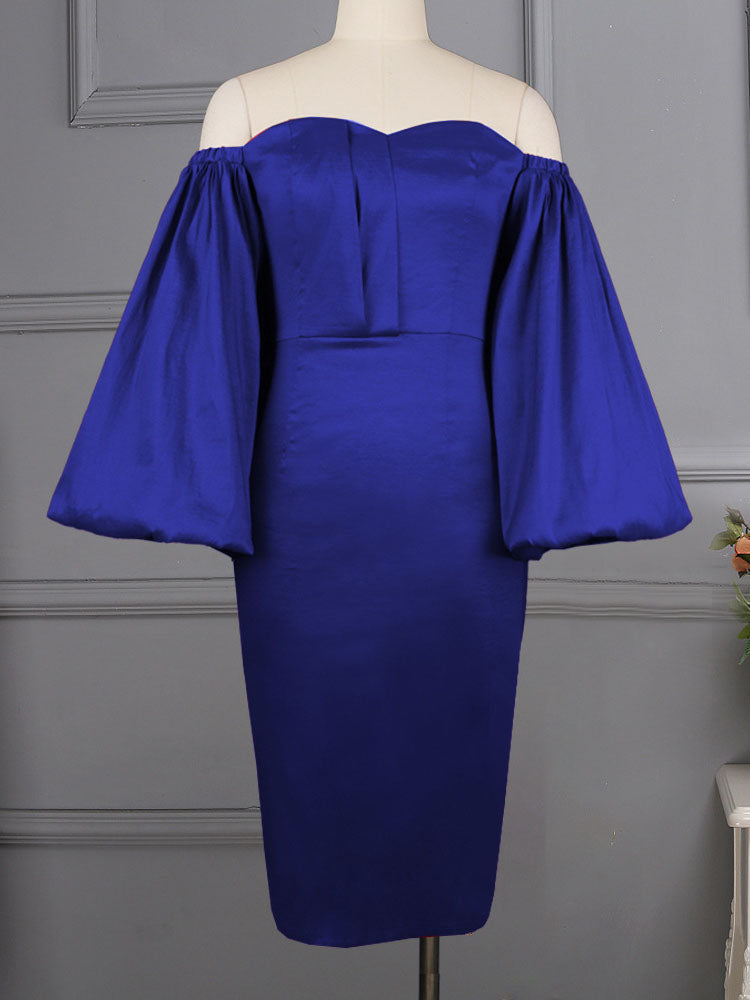 Lantern Sleeve Evening Dress