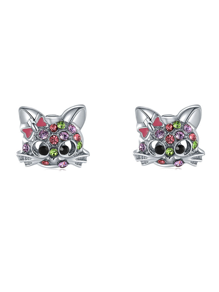 Conjunto de joyas de gato de cristal