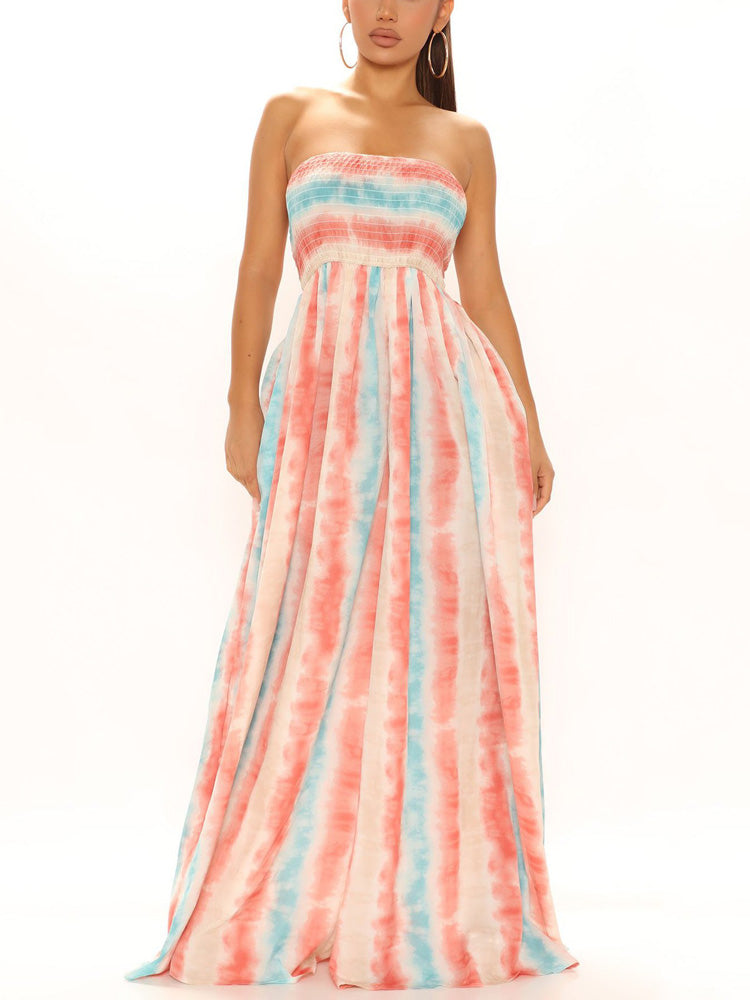 Tie Dye Strapless Jumpsuit